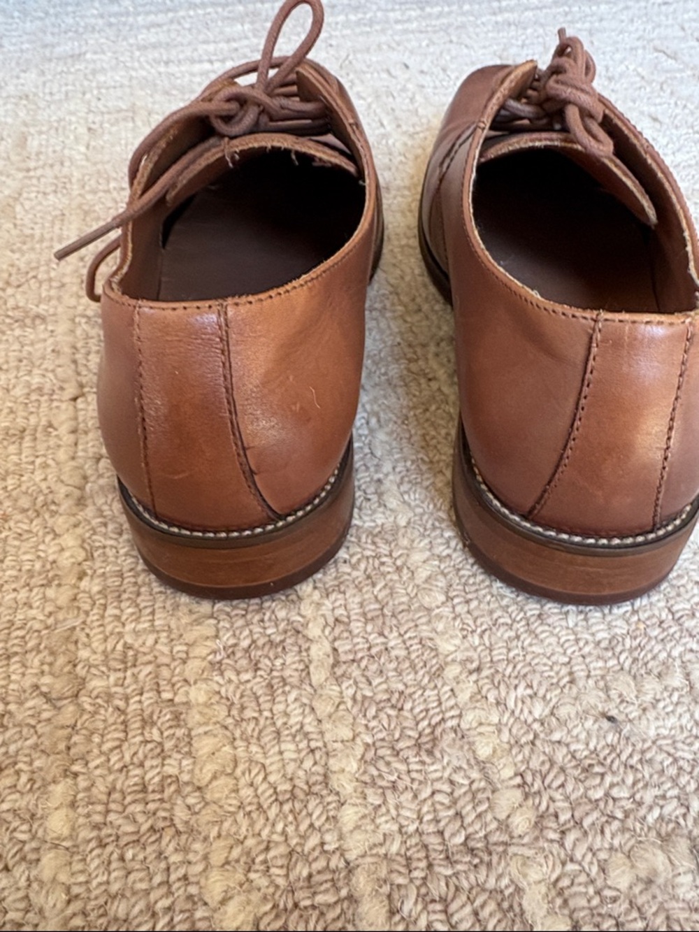 Nordstrom Men's Cognac Brown Leather Derby Oxfords - Picture 4 of 6